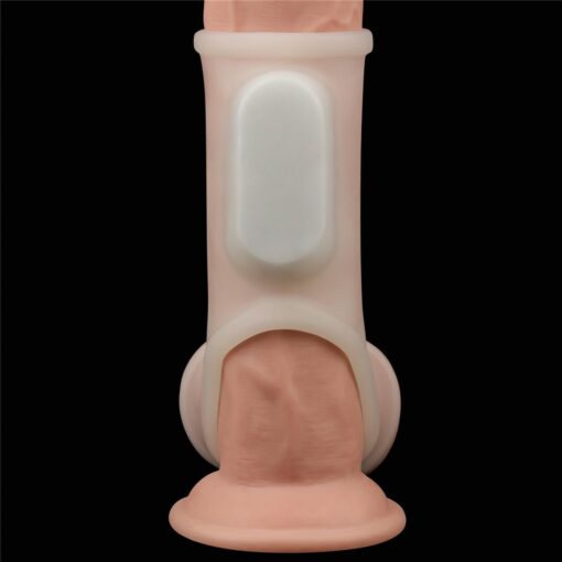 Vibrating silk knights ring with scrotum sleeve - obrazek 5