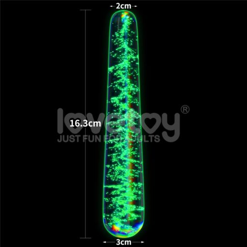Szklane dildo – Twilight Gleam – świecące w ciemności - obrazek 2