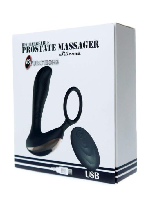 Stymulator-prostate massager with ring usb 10 function / remote control, masażer prostaty - obrazek 5