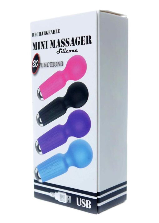 Stymulator – Rechargeable Mini Massager USB 20 Functions – Blue – mini masażer zasilany USB, 20 trybów - obrazek 7
