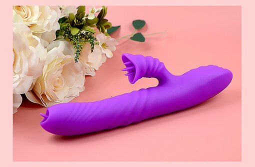 Angelia – fioletowy wibrator USB, 3 funkcje posuwania i 20 trybów wibracji - obrazek 4