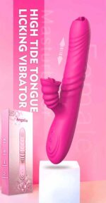 Wibrator – Angelia USB – 3 functions of thrusting / 20 vibrations – pink – wibrator z funkcją posuwistą (3 tryby) i 20 trybami wibracji, kolor różowy - obrazek 2