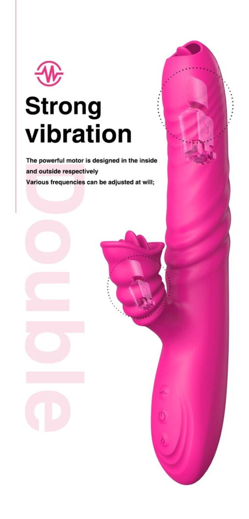 Wibrator – Angelia USB – 3 functions of thrusting / 20 vibrations – pink – wibrator z funkcją posuwistą (3 tryby) i 20 trybami wibracji, kolor różowy - obrazek 11