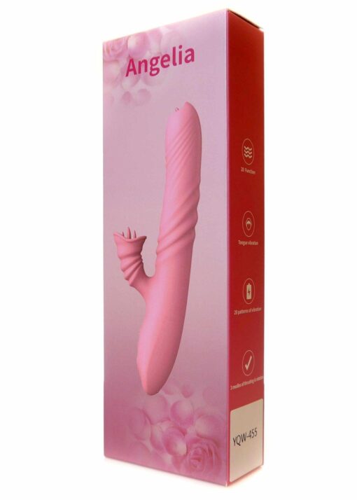 Wibrator – Angelia USB – 3 functions of thrusting / 20 vibrations – pink – wibrator z funkcją posuwistą (3 tryby) i 20 trybami wibracji, kolor różowy - obrazek 14
