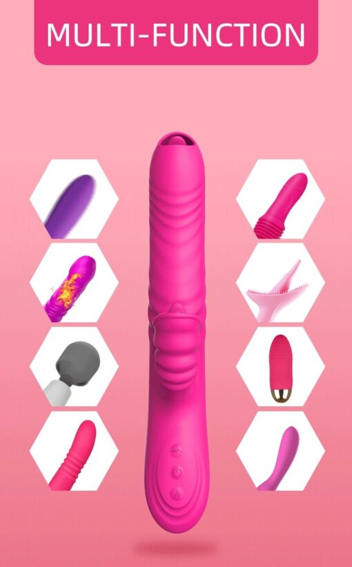 Wibrator – Angelia USB – 3 functions of thrusting / 20 vibrations – pink – wibrator z funkcją posuwistą (3 tryby) i 20 trybami wibracji, kolor różowy - obrazek 6