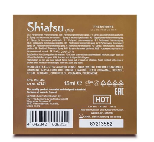 Perfumy z feromonami Shiatsu – dla mężczyzn, szare, 15 ml - obrazek 5