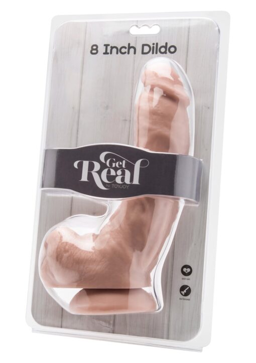 Dildo 8” z jądrami – kolor cielisty - obrazek 2