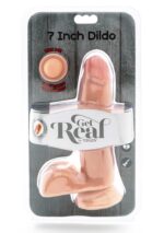 Dildo Dual Density – 7" – z jądrami – cielisty - obrazek 2