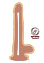 Dildo Dual Density – 7" – z jądrami – cielisty - obrazek 3