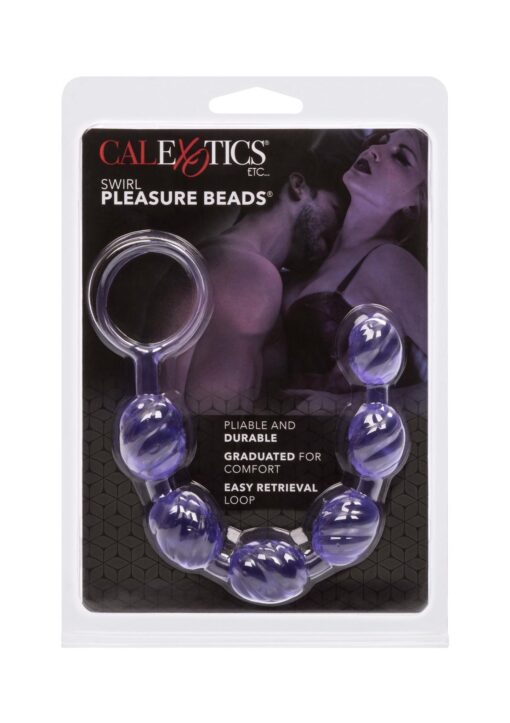 Korale analne Swirl Pleasure Beads – fioletowe - obrazek 2