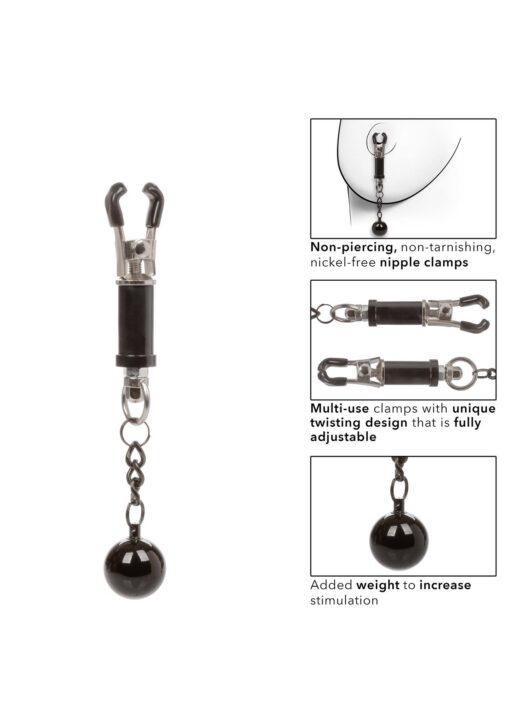 Weighted twist nipple clamps silver - obrazek 5