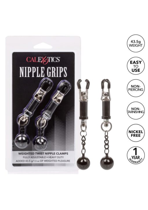 Weighted twist nipple clamps silver - obrazek 6