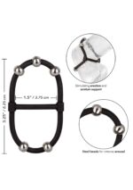 Beaded Dual Silicone Maximizer – podwójny stymulator z koralikami – czarny - obrazek 3