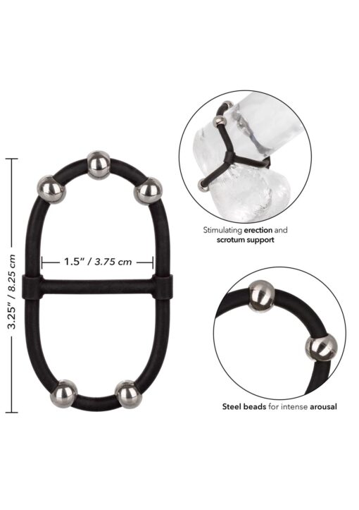 Beaded Dual Silicone Maximizer – podwójny stymulator z koralikami – czarny - obrazek 3