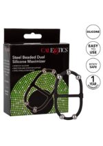 Beaded Dual Silicone Maximizer – podwójny stymulator z koralikami – czarny - obrazek 4