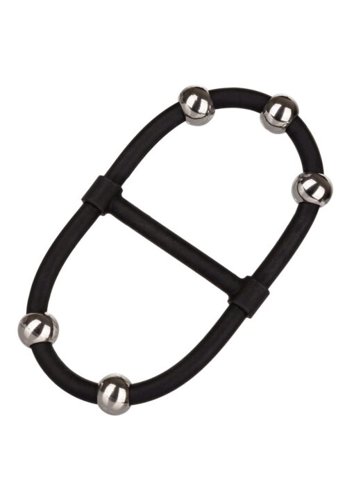 Beaded Dual Silicone Maximizer – podwójny stymulator z koralikami – czarny - obrazek 5