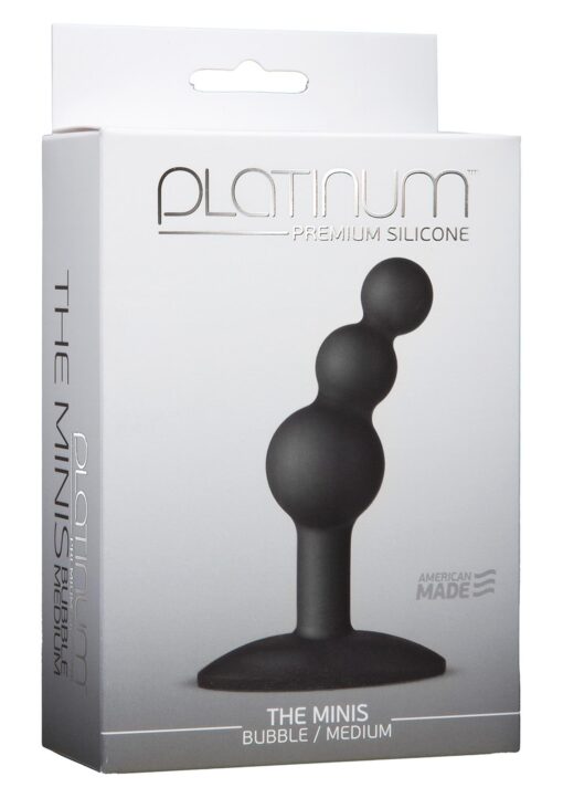Korek analny Platinum The Minis Bubble – czarny, rozmiar M - obrazek 2