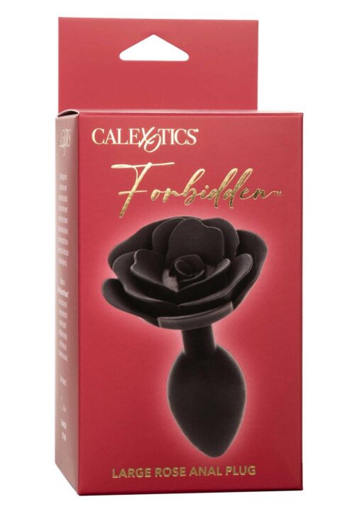 Large rose anal plug black - obrazek 2