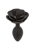 Large rose anal plug black - obrazek 3