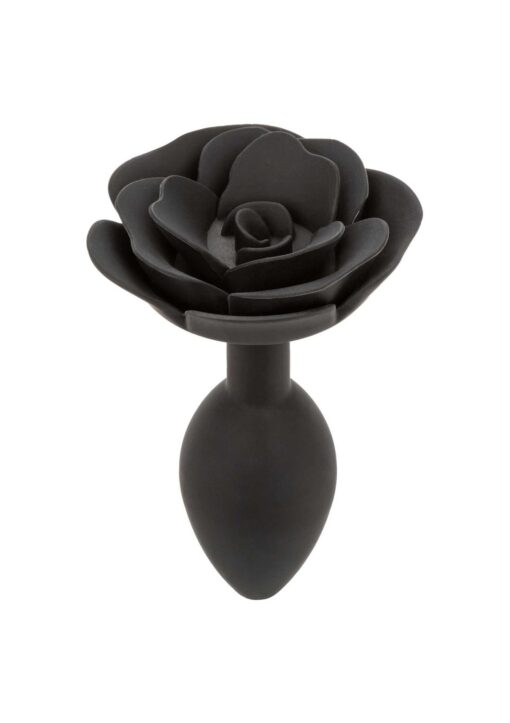 Large rose anal plug black - obrazek 3