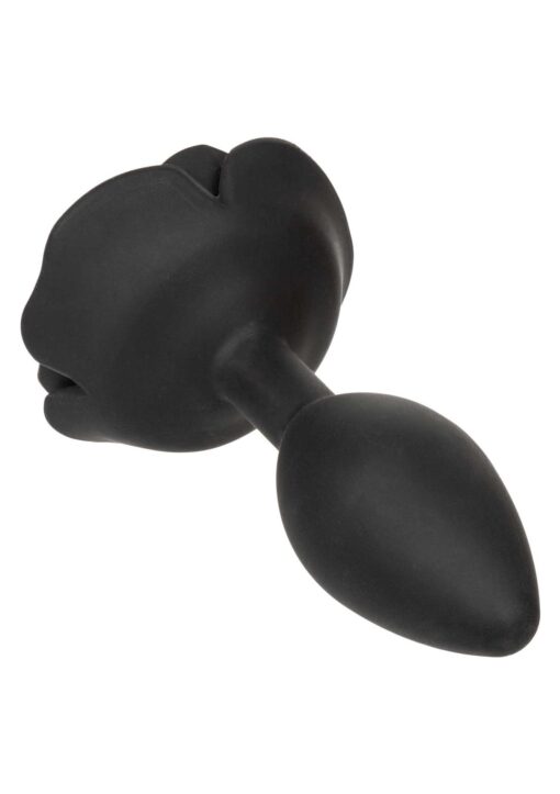 Large rose anal plug black - obrazek 5