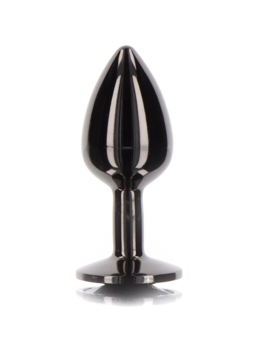 Butt plug with diamond jewel l black - obrazek 3