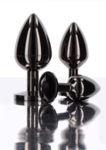 Butt plug with diamond jewel l black - obrazek 4