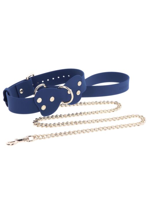 Silicone collar and leash blue - obrazek 5