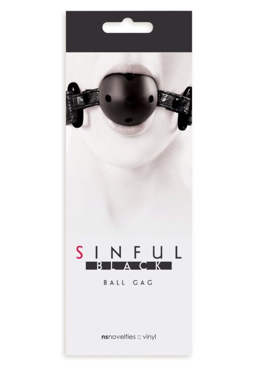 Ball Gag – knebel z kulką – czarny - obrazek 2