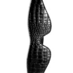 Opaska na oczy Blaze Croco – czarna, skórzana faktura