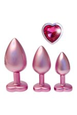 Zestaw korków analnych Gleaming Love – matowy róż - obrazek 3