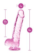 Naturally Yours – dildo 15 cm – krystaliczne – różane - obrazek 4