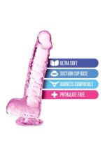 Naturally Yours – dildo 15 cm – krystaliczne – różane - obrazek 5