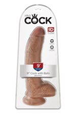 King cock 9 inch cock with balls tan - obrazek 5