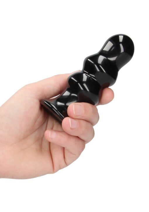 Ribbly – czarny dildo z przyssawką i pilotem, 10 prędkości - obrazek 4