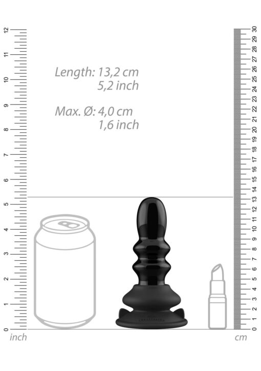 Ribbly – czarny dildo z przyssawką i pilotem, 10 prędkości - obrazek 7