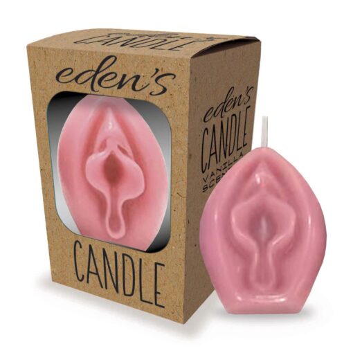 Eden’s Candle – świeca waniliowa w kształcie waginy, różowa - obrazek 2