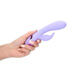 Smooth Silicone Rabbit Vibrator – fioletowy króliczek, silikonowy - obrazek 2