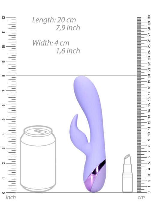 Smooth Silicone Rabbit Vibrator – fioletowy króliczek, silikonowy - obrazek 3