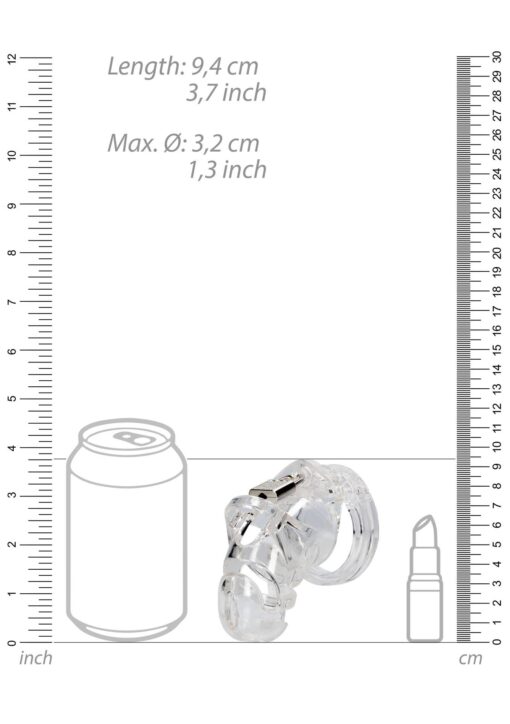 Model 25 - chastity cage - 3.5' / 9 cm - transparent - obrazek 6