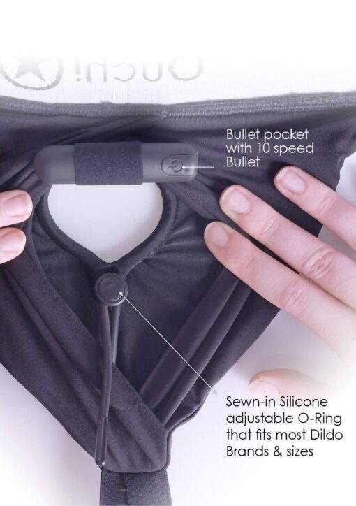 Stringi strap-on z wibracją i regulowanymi podwiązkami – XL/XXL - obrazek 11