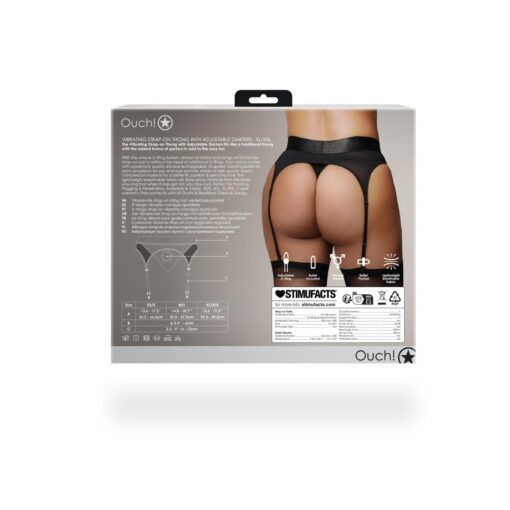 Stringi strap-on z wibracją i regulowanymi podwiązkami – XL/XXL - obrazek 5