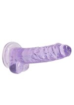 7"" / 18 cm realistic dildo with balls - purple - obrazek 6
