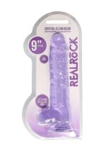 Realistyczny dildo z jądrami – fioletowy – 23 cm - obrazek 2