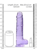 Realistyczny dildo z jądrami – fioletowy – 23 cm - obrazek 3