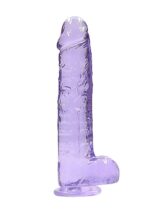 Realistyczny dildo z jądrami – fioletowy – 23 cm - obrazek 4