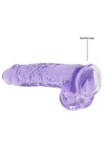 Realistyczny dildo z jądrami – fioletowy – 23 cm - obrazek 5