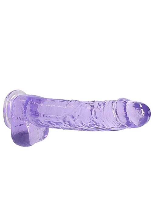 Realistyczny dildo z jądrami – fioletowy – 23 cm - obrazek 6