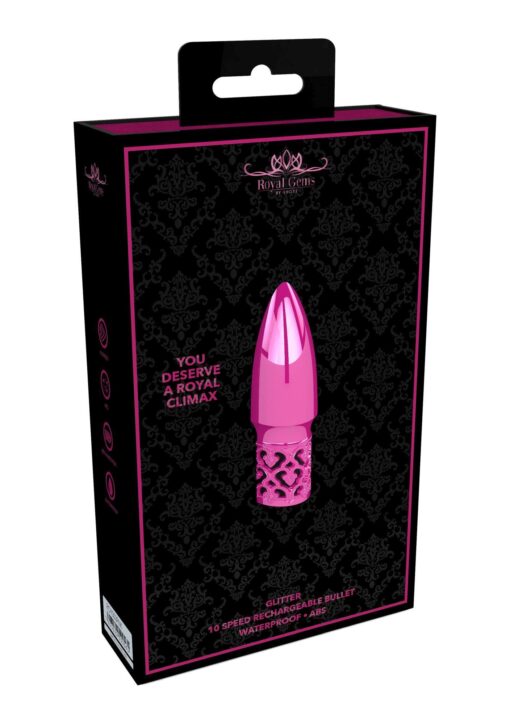 Wibrator kulkowy Glitter – ABS, ładowalny – różowy - obrazek 2