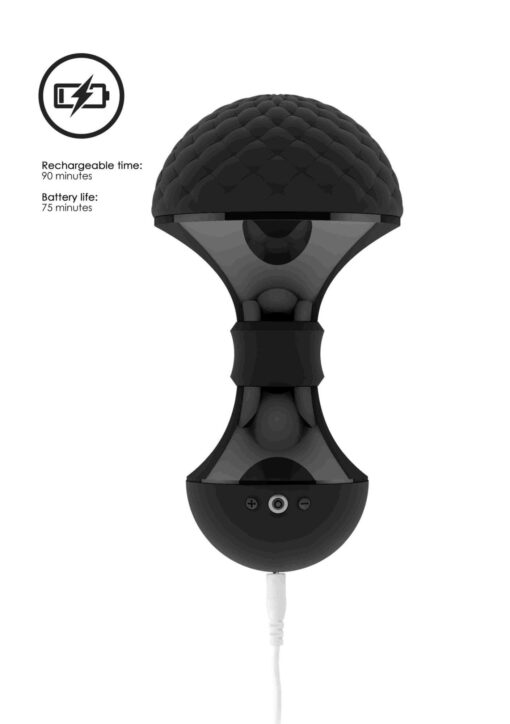 Enoki - bendable massager - black - obrazek 3